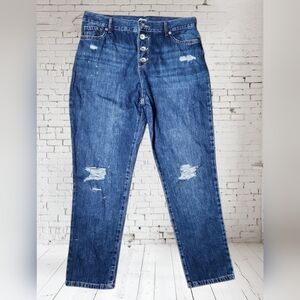 Sugar & Jade High Rise Distressed Butn.Fly Jeans – Size 18 =sz10 Waist 31"